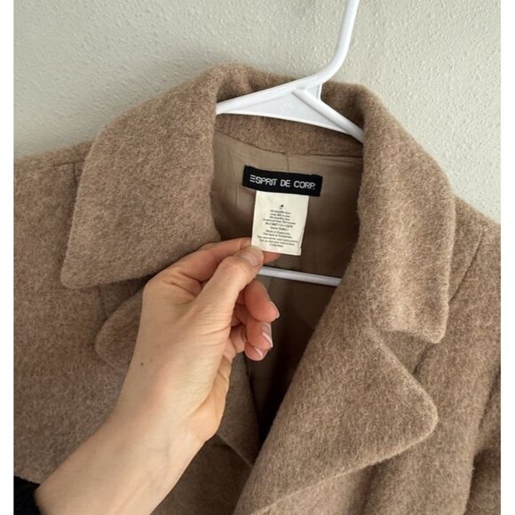 women's ESPRIT DE CORP beige Brown Tan insulated wool coat jacket 8 Blazer - Picture 3 of 3